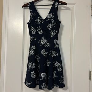 Soprano Navy & White Floral Mini Tank Dress